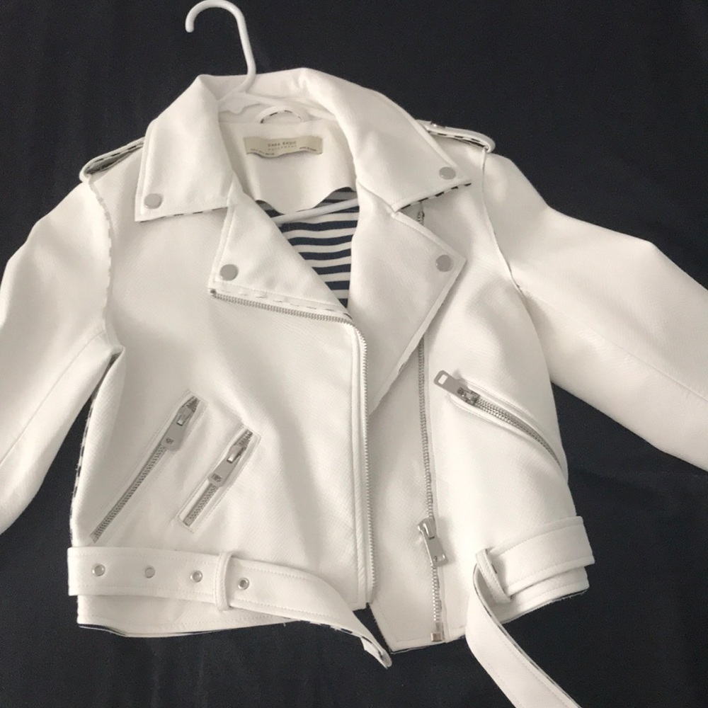 White faux leather jacket